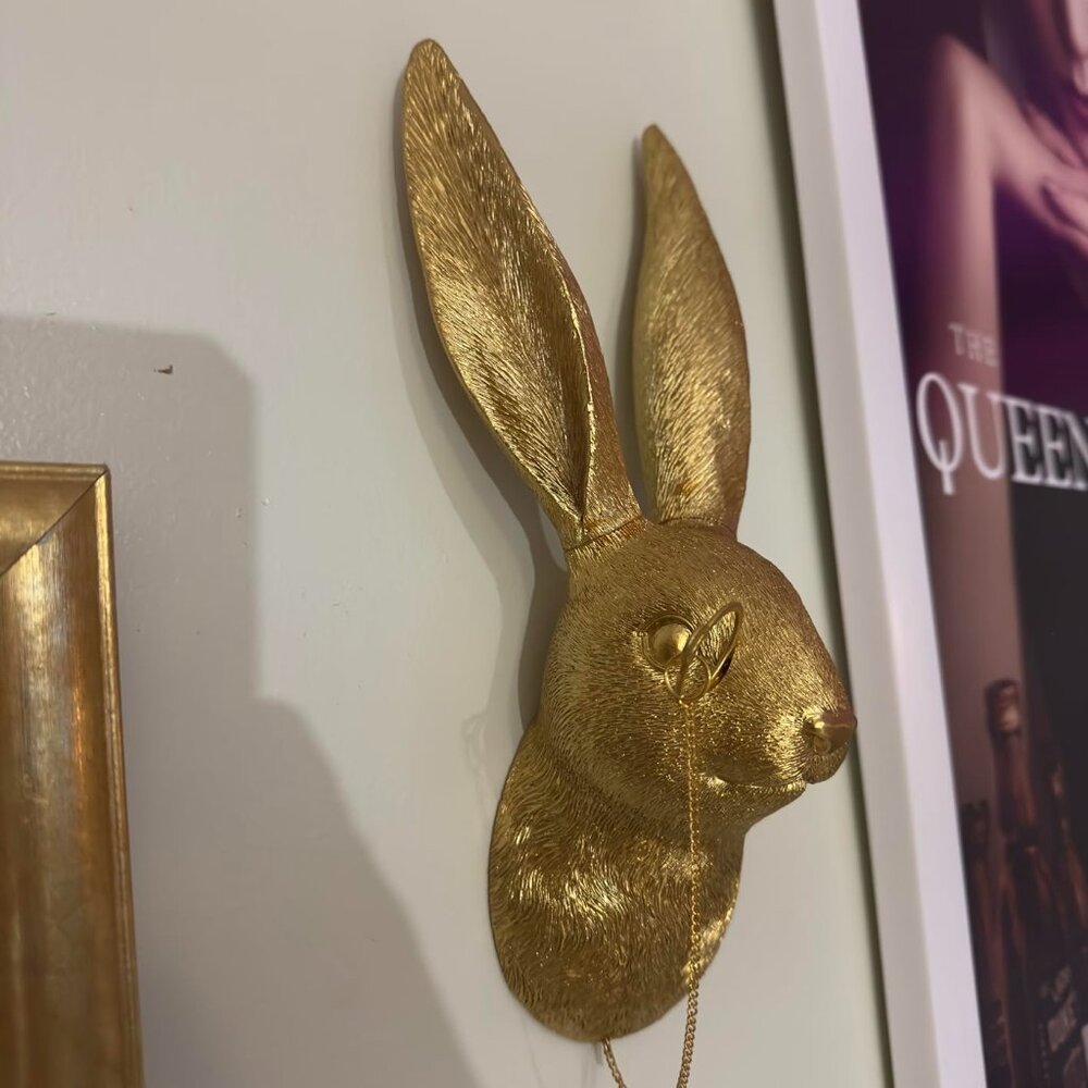 Gold Rabbit Head Wall Decor - Picture 3 of 8